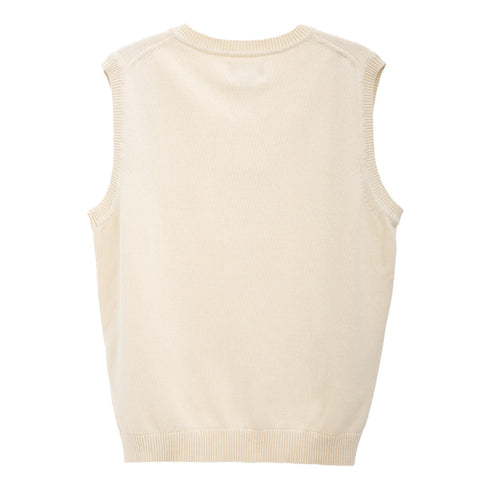 Thisisneverthat Script Logo Knit Vest Ivory TN241KKNPK03 Degli Uberti